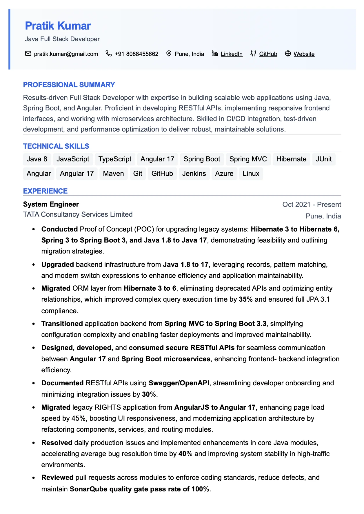 All in One Companies Resume Template